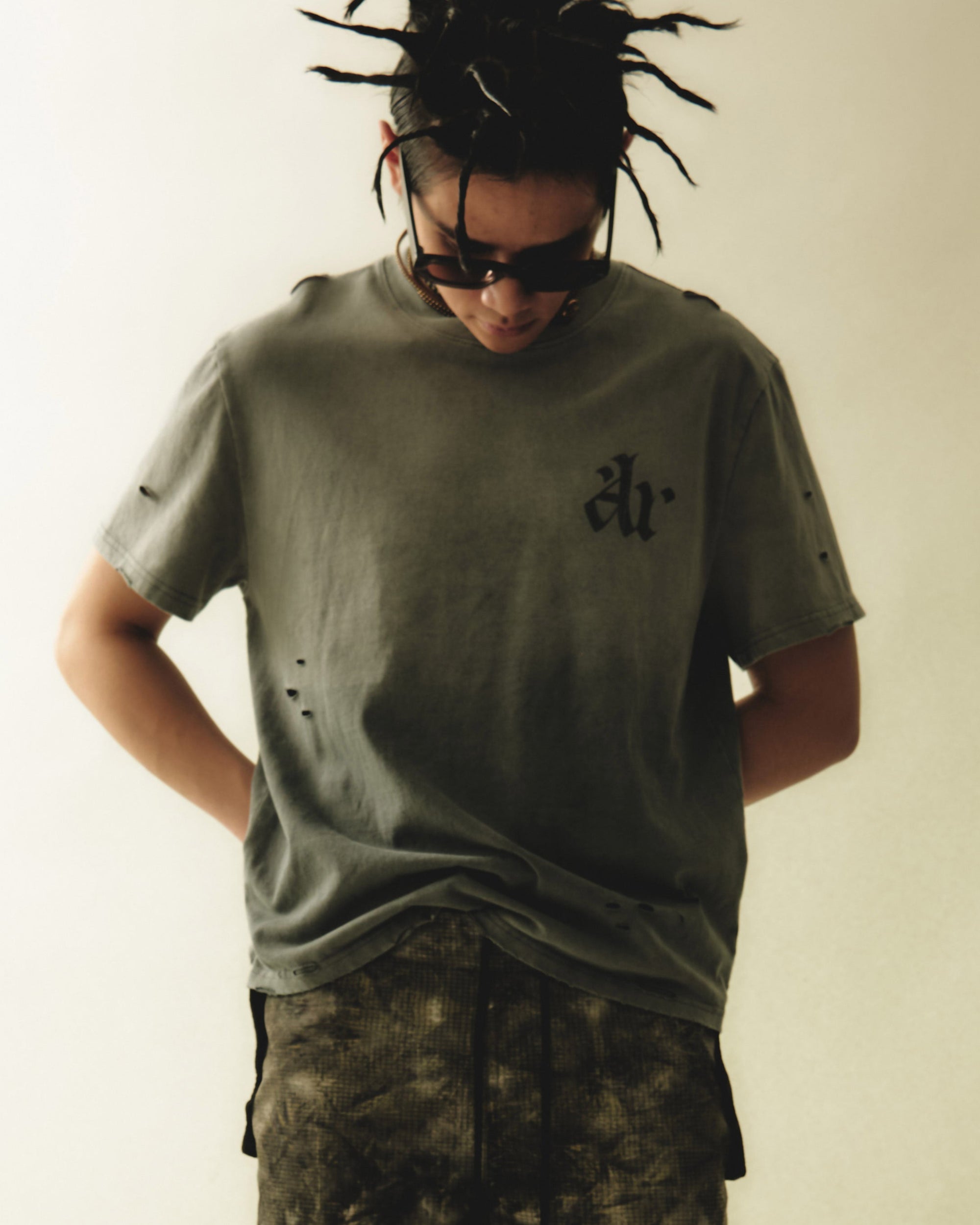 Vintage-effect AR T-shirt | Black
