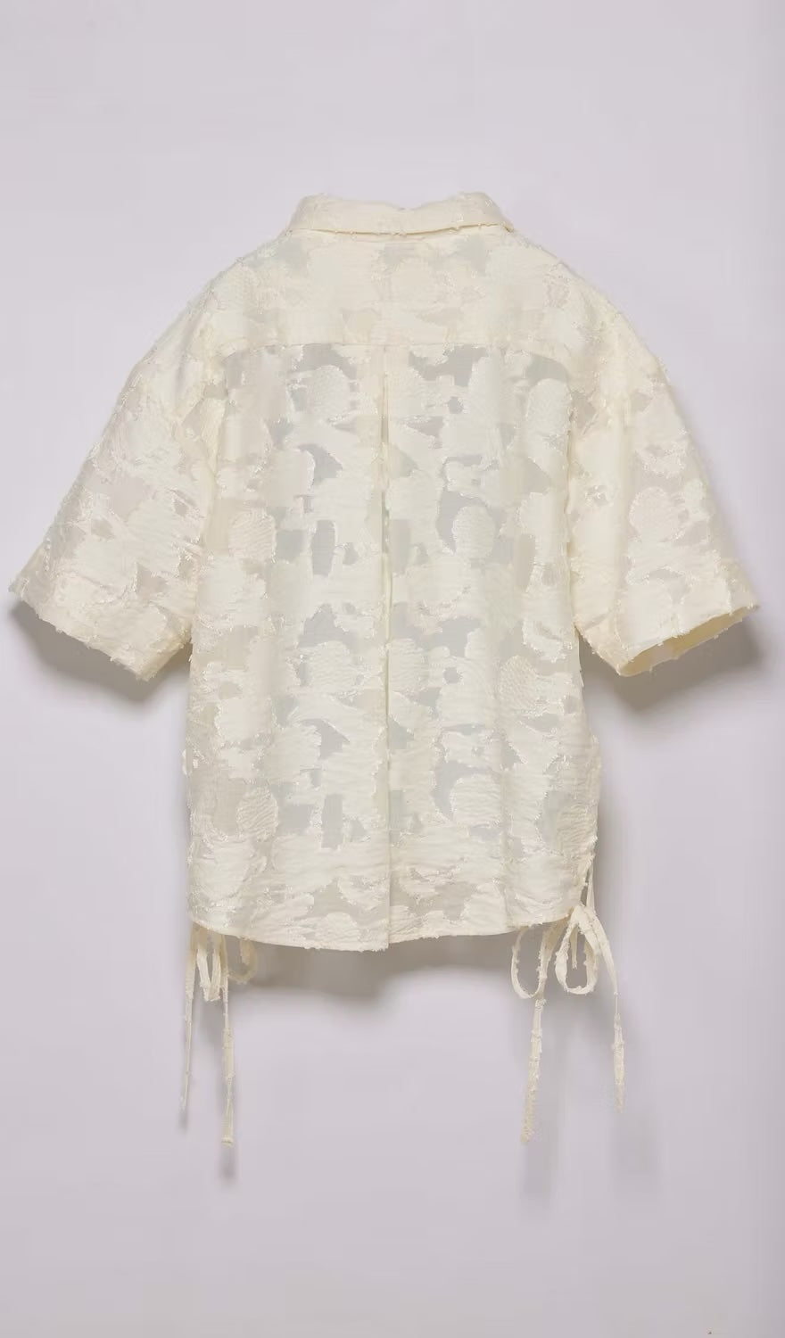 古巴領綁帶襯衫|米白