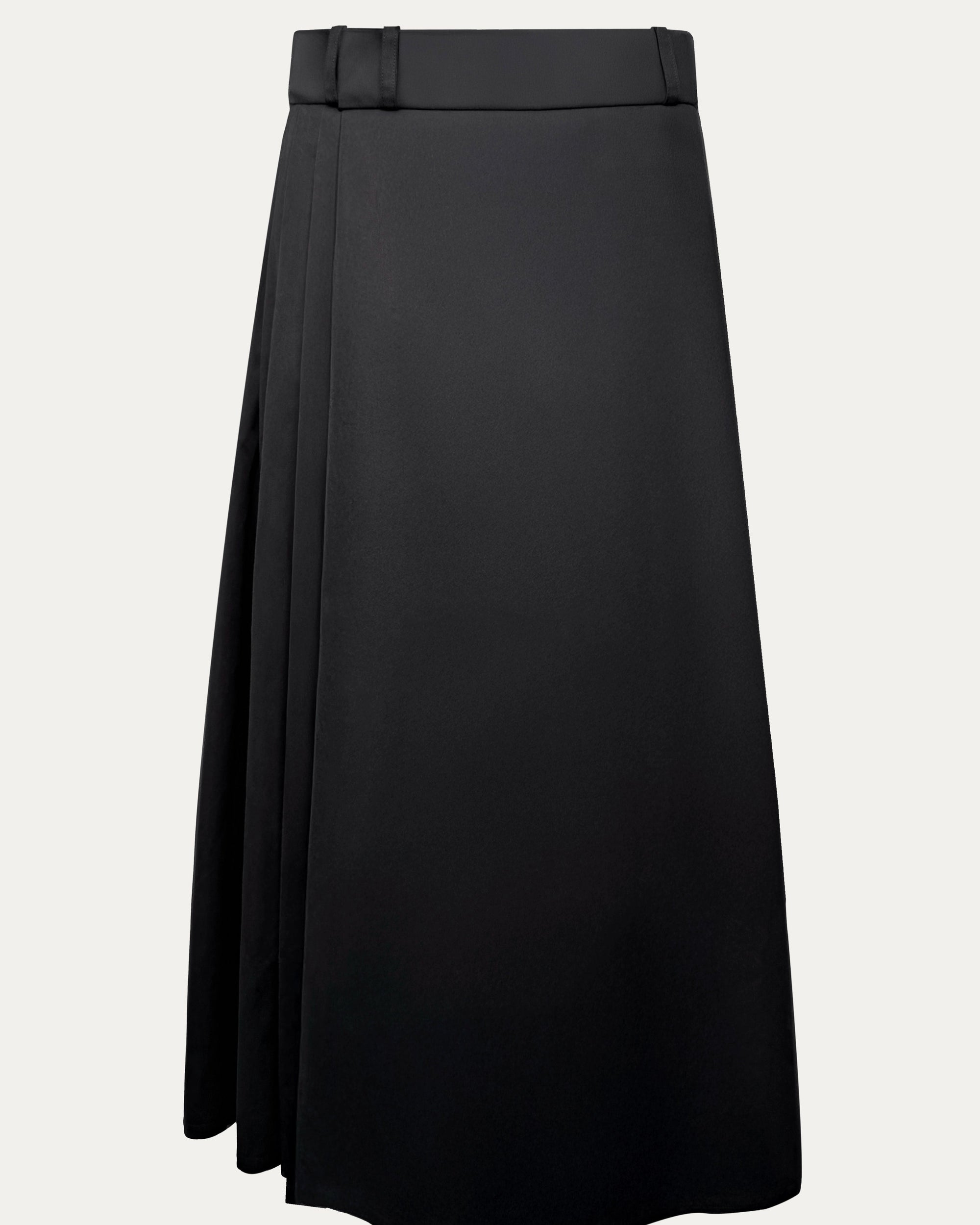 Pleated Maxi Wrap Skirt
