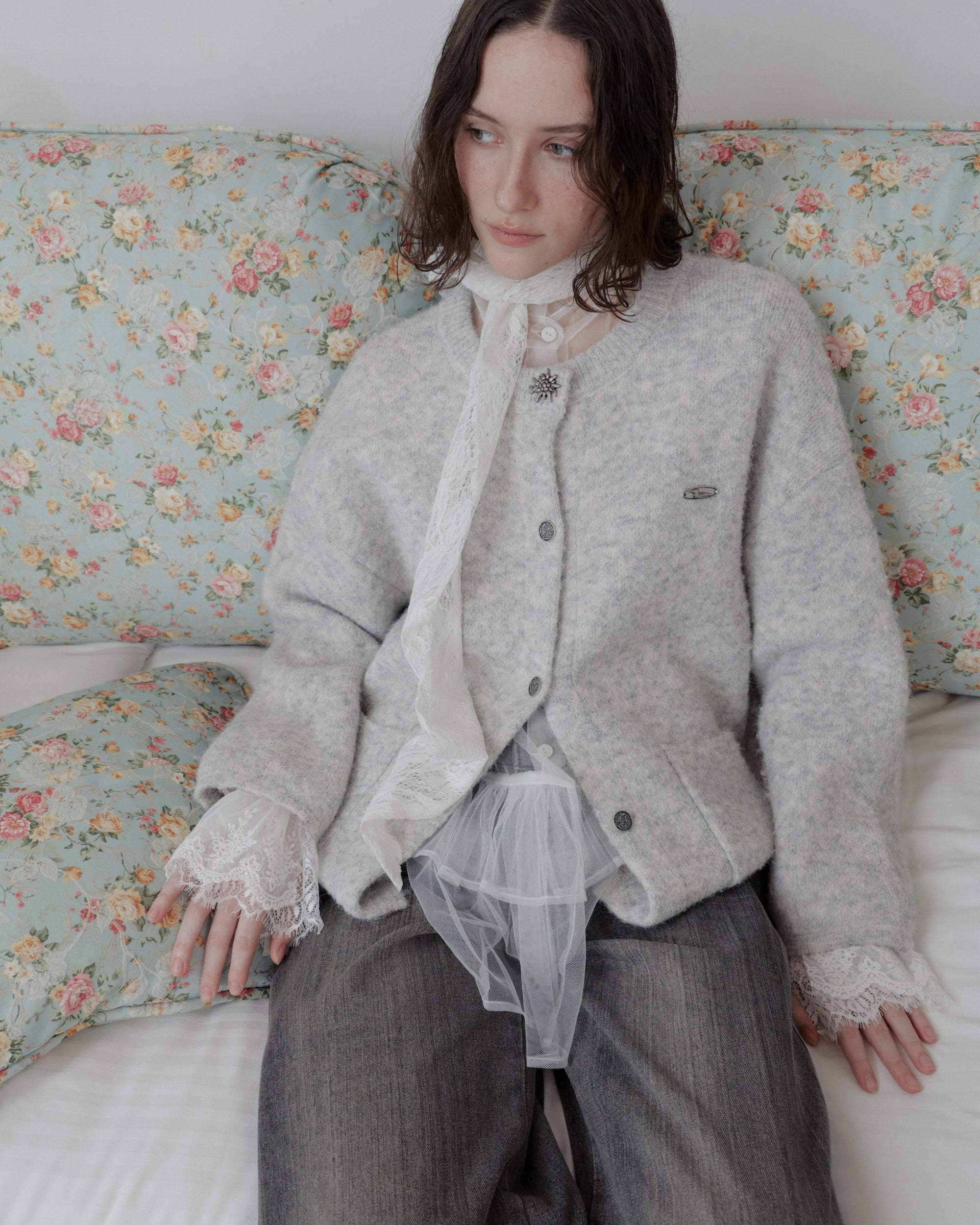 GARDINS WOOL CARDIGAN ー GREY