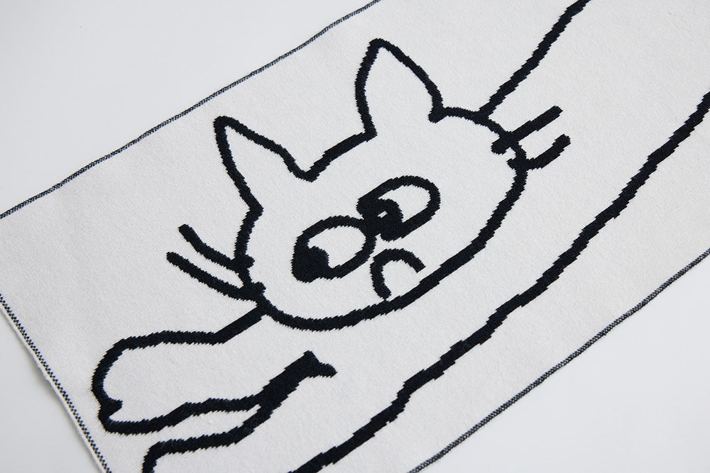 [Bird Pit] 拉長的貓貓圍巾 黑白雙色貓