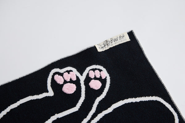 [Bird Pit] 拉長的貓貓圍巾 黑白雙色貓