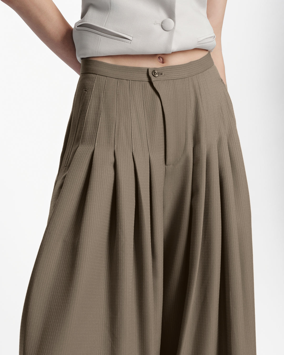Pleated Wide-leg Pants