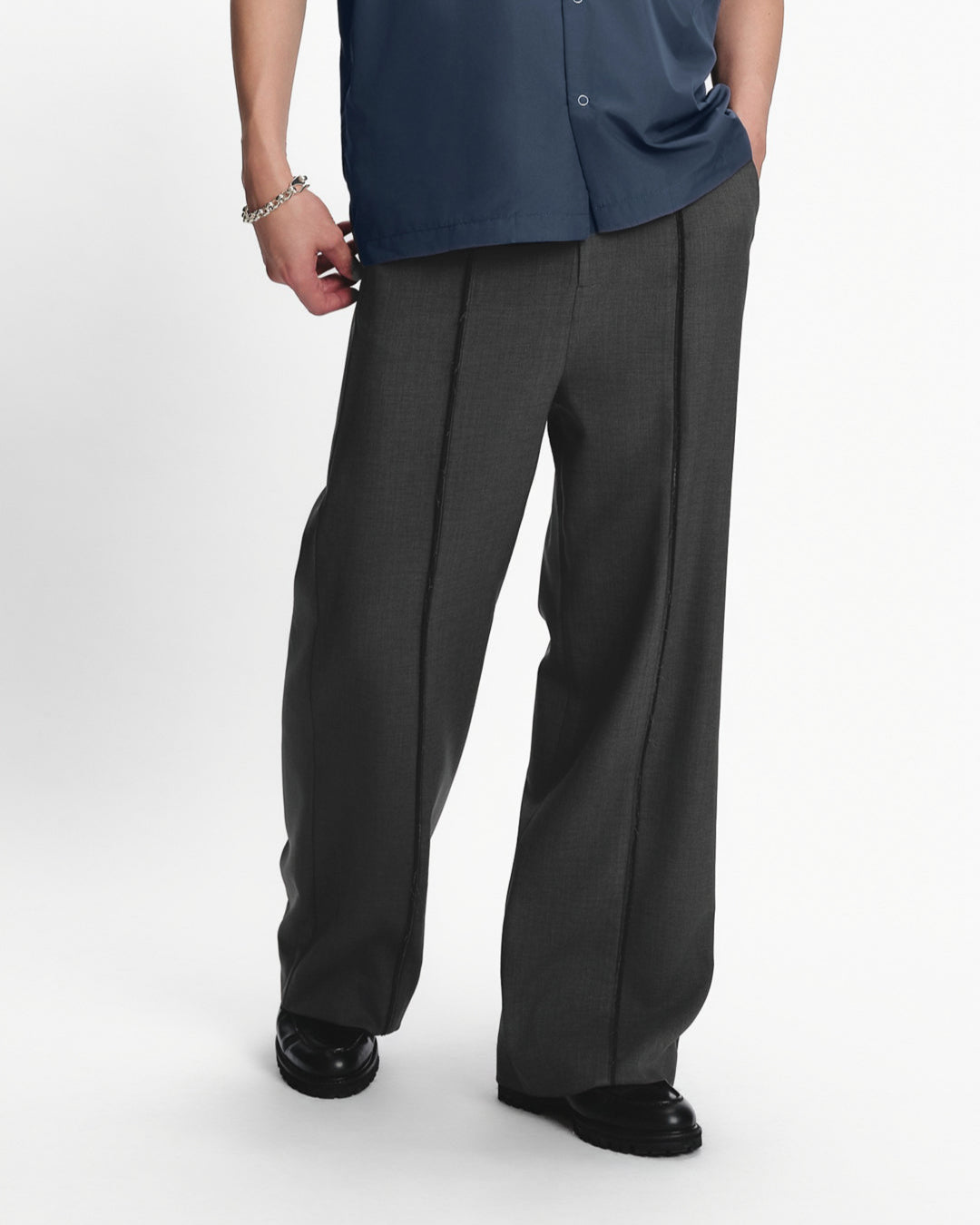 Double Waist Pipping Pants