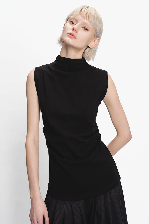 Logo Sleeveless Turtleneck
