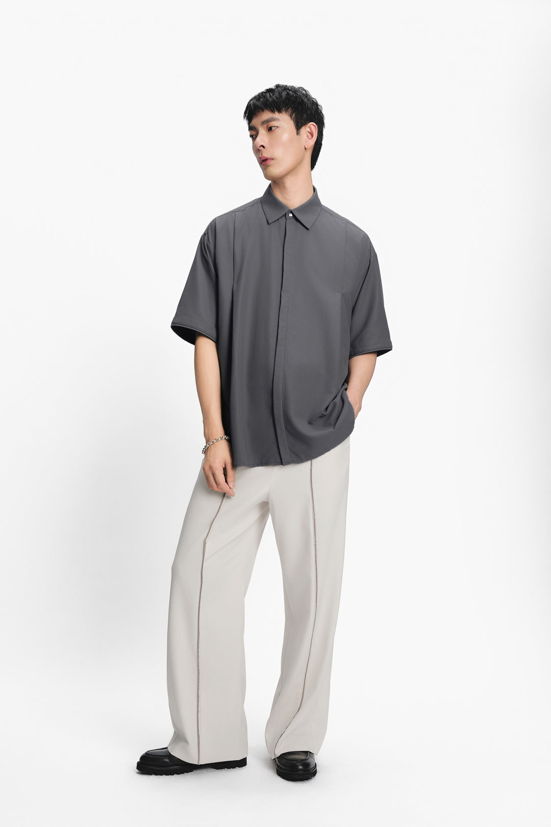 Double Waist Pipping Pants