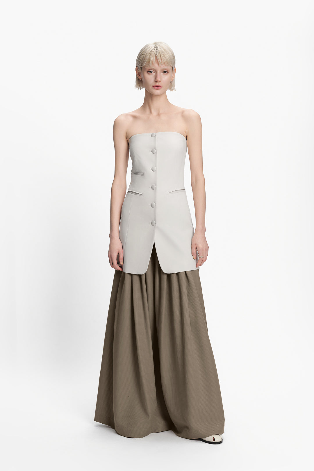 Pleated Wide-leg Pants