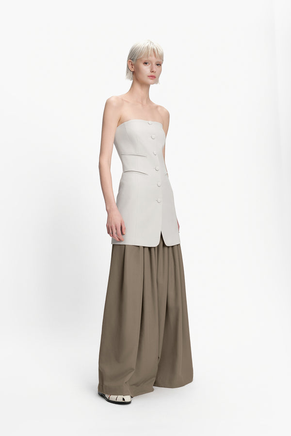 Pleated Wide-leg Pants
