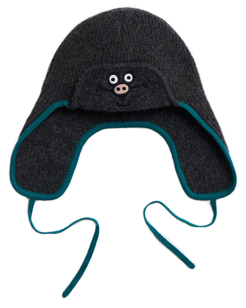 狗狗全都知道 撞色飛行帽  | 深灰綠