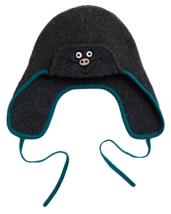 狗狗全都知道 撞色飛行帽  | 深灰綠