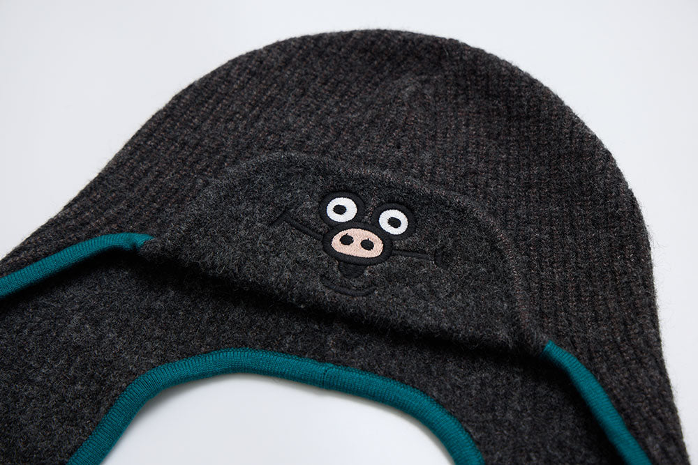 狗狗全都知道 撞色飛行帽  | 深灰綠