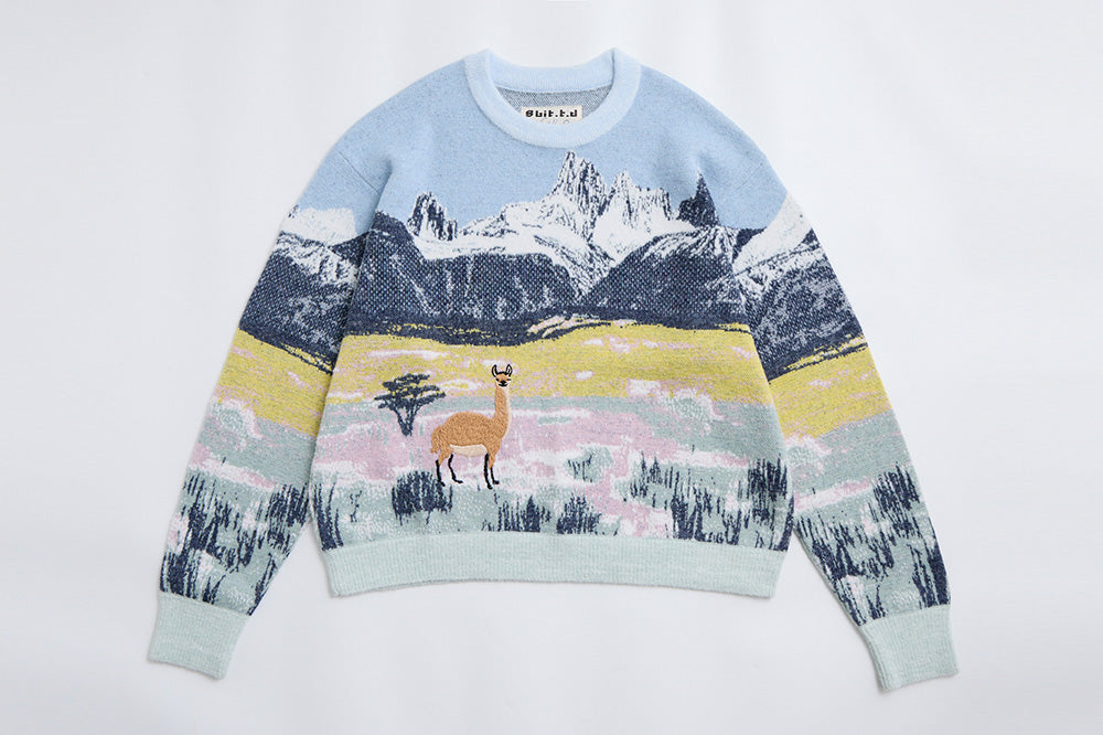 費茲羅伊山腳下 手繡緹花長袖上衣