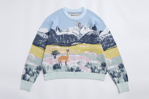 費茲羅伊山腳下 手繡緹花長袖上衣