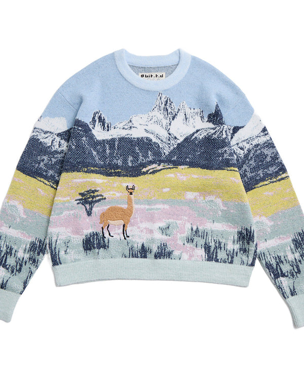 費茲羅伊山腳下 手繡緹花長袖上衣