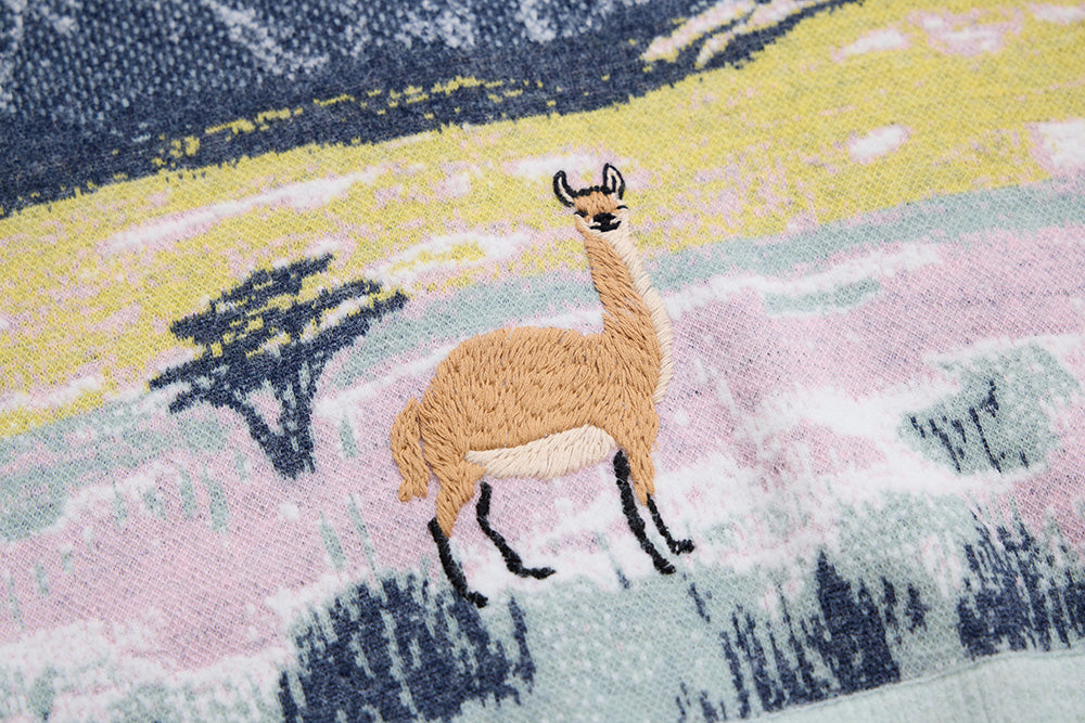 費茲羅伊山腳下 手繡緹花長袖上衣