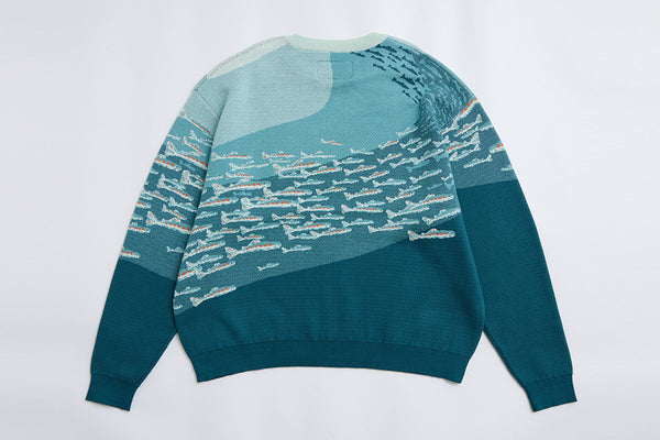 攀爬魚網 深海版 圓領長袖長袖上衣