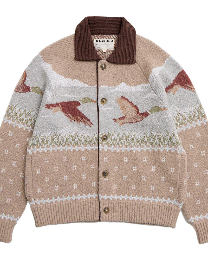 井之頭薑母 拉格蘭袖獵裝針織外套｜卡其