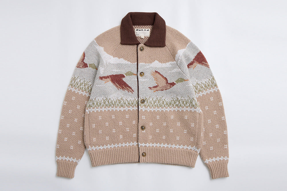 井之頭薑母 拉格蘭袖獵裝針織外套｜卡其