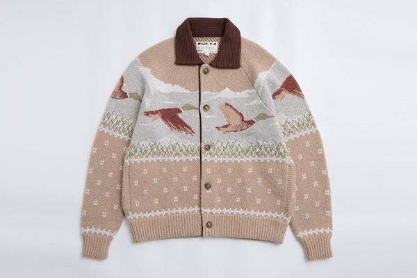 井之頭薑母 拉格蘭袖獵裝針織外套｜卡其