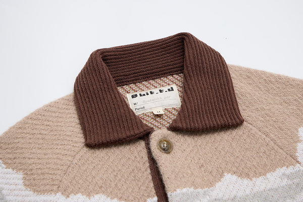 井之頭薑母 拉格蘭袖獵裝針織外套｜卡其