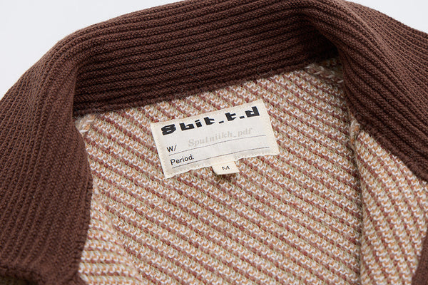 井之頭薑母 拉格蘭袖獵裝針織外套｜卡其