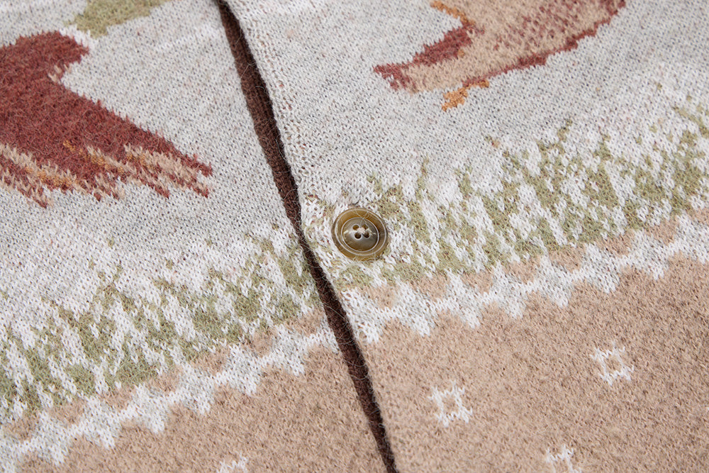 井之頭薑母 拉格蘭袖獵裝針織外套｜卡其