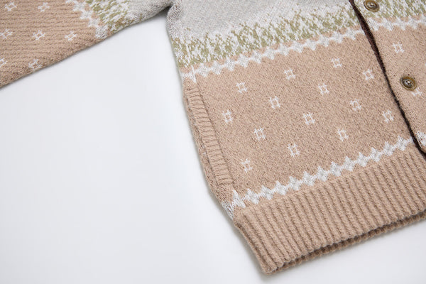 井之頭薑母 拉格蘭袖獵裝針織外套｜卡其