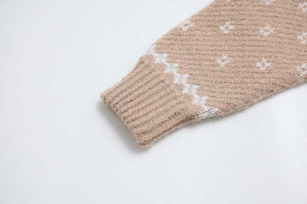 井之頭薑母 拉格蘭袖獵裝針織外套｜卡其