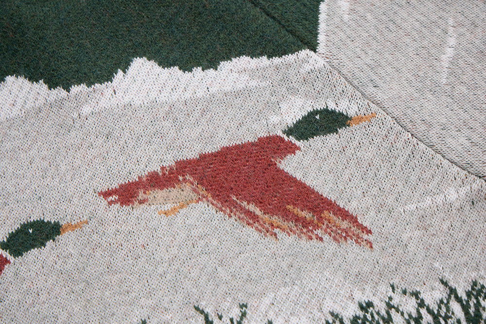 井之頭薑母 拉格蘭袖獵裝針織外套｜綠