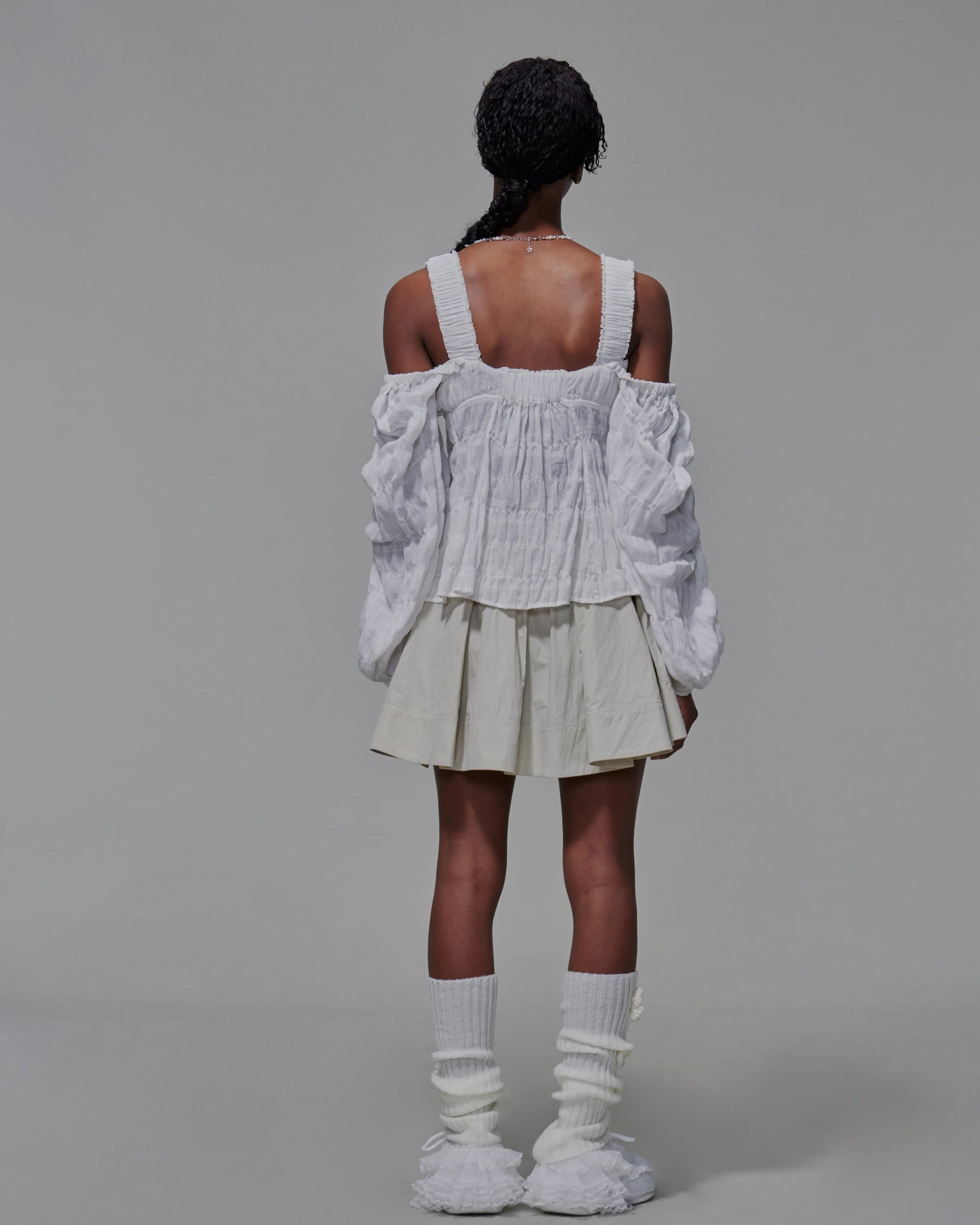 Gathered Chest Front Tie Top