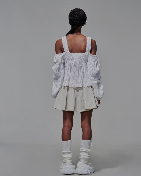 Gathered Chest Front Tie Top