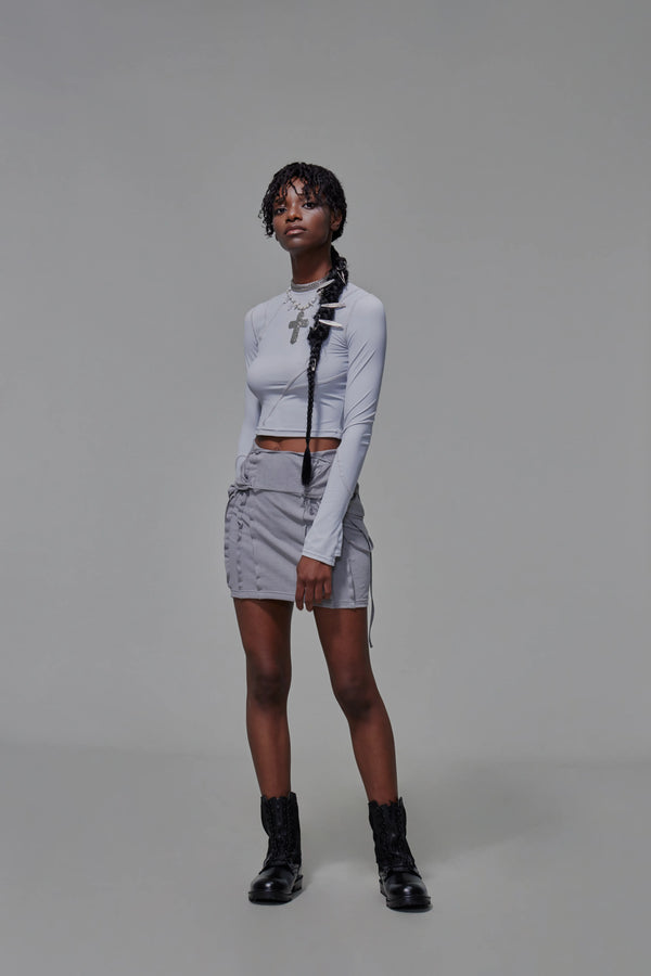 Body-con Cutout Mini Dress (Light Grey)