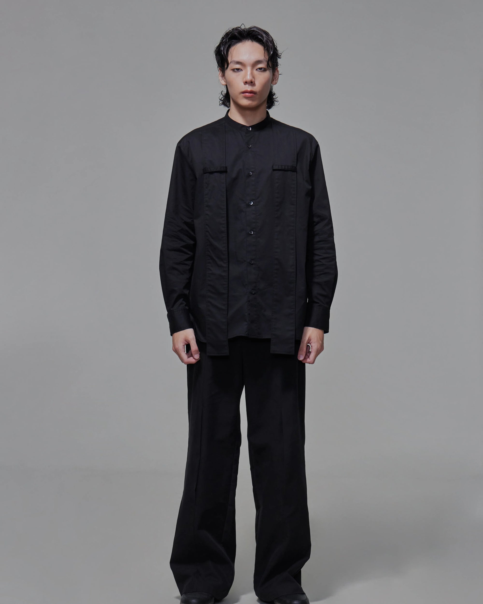 Band Collar Stole Shirt
