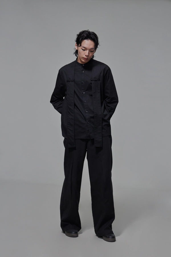 Band Collar Stole Shirt