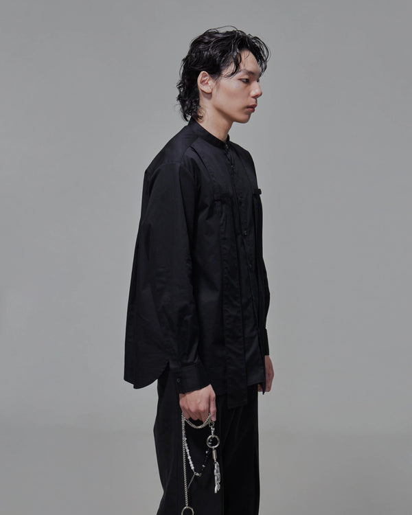 Band Collar Stole Shirt