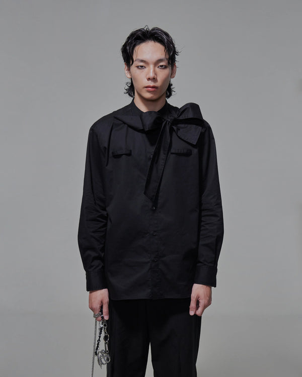 Band Collar Stole Shirt