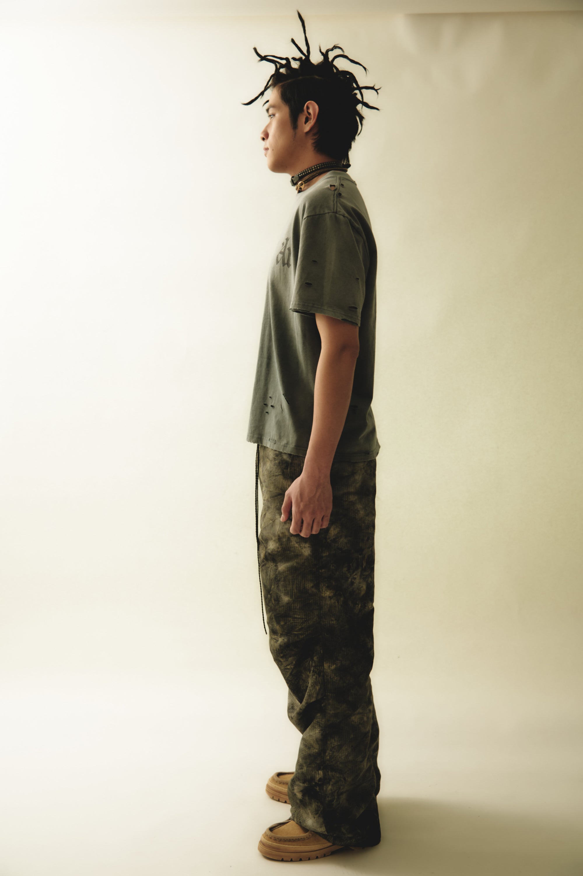 Vintage-eﬀect AR T-shirt Black