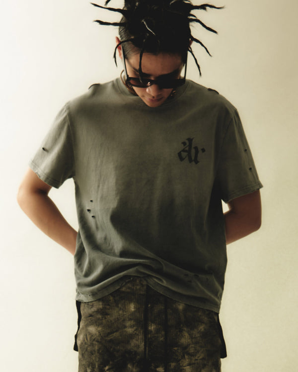 Vintage-eﬀect AR T-shirt Black
