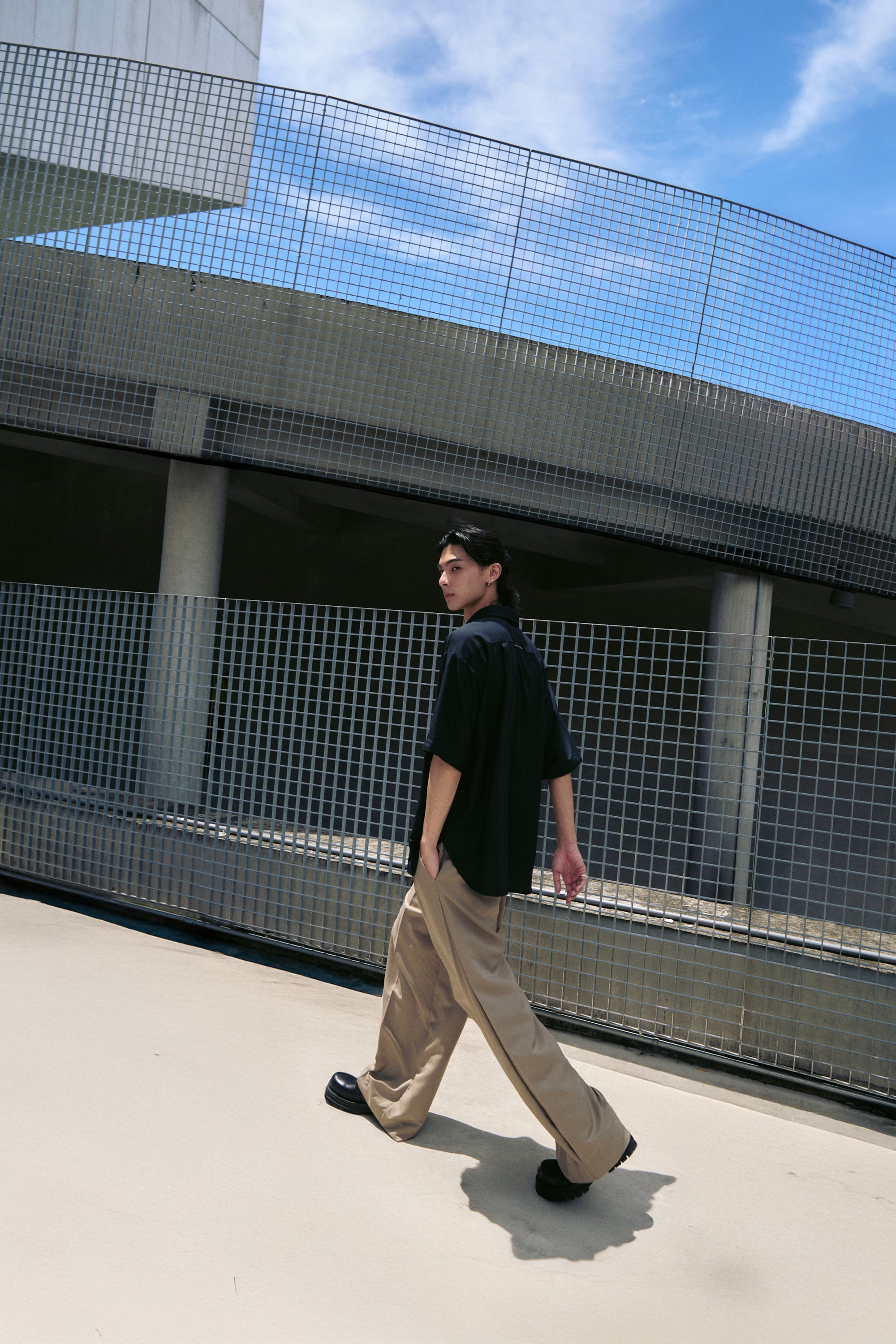 Double Waist Creased Pants
