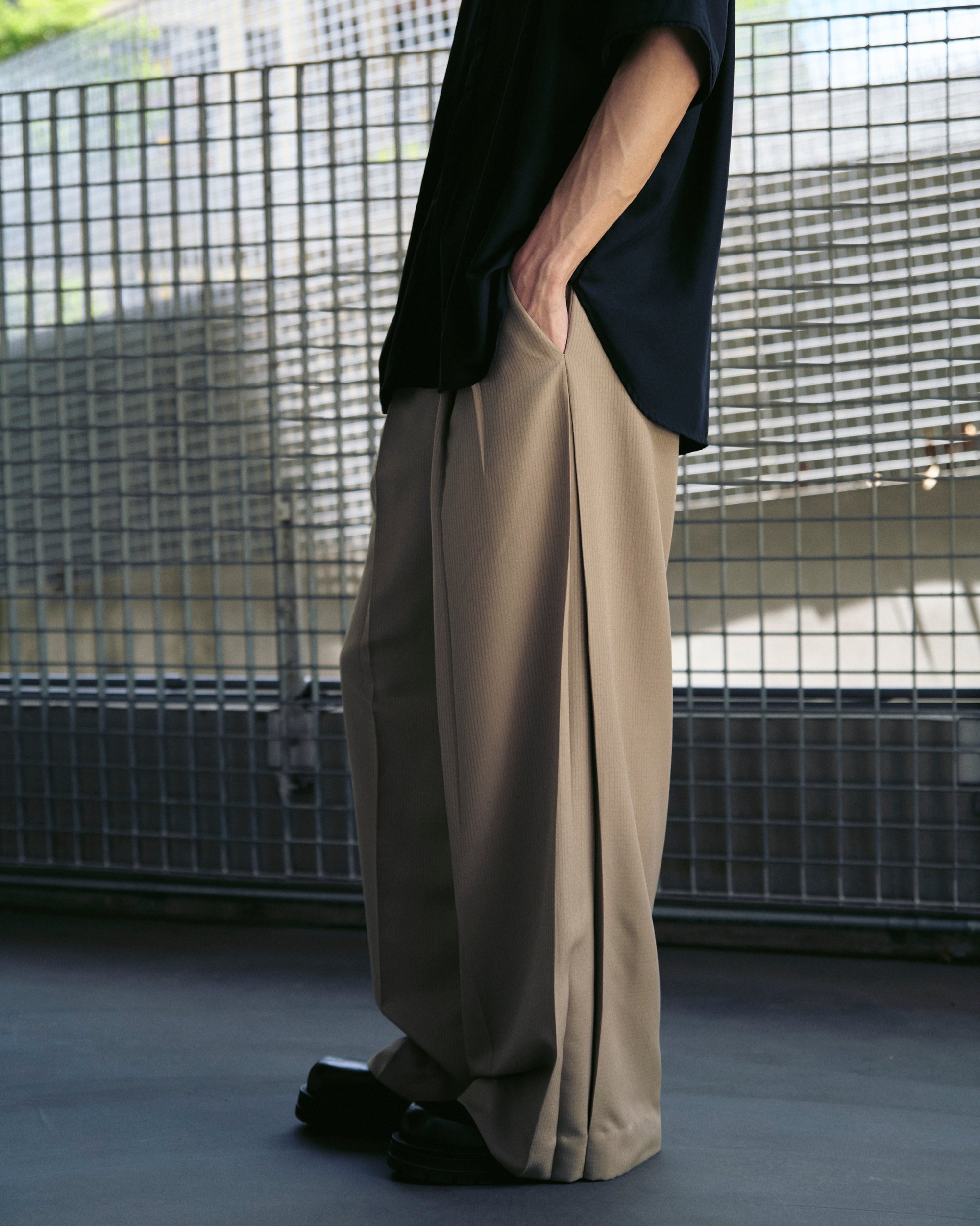 Double Waist Creased Pants