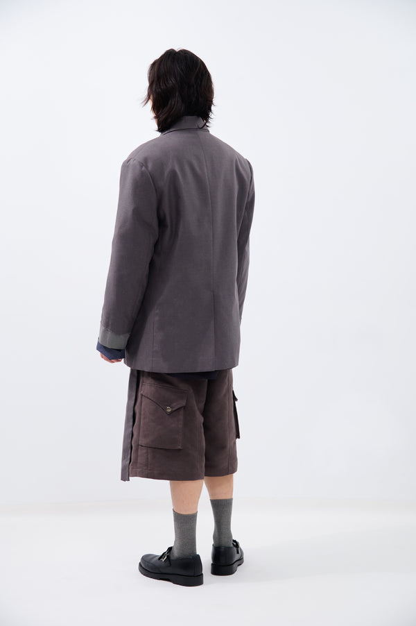 SWORD-COLLAR DISTRESSED BLAZER  | Dusty Purple