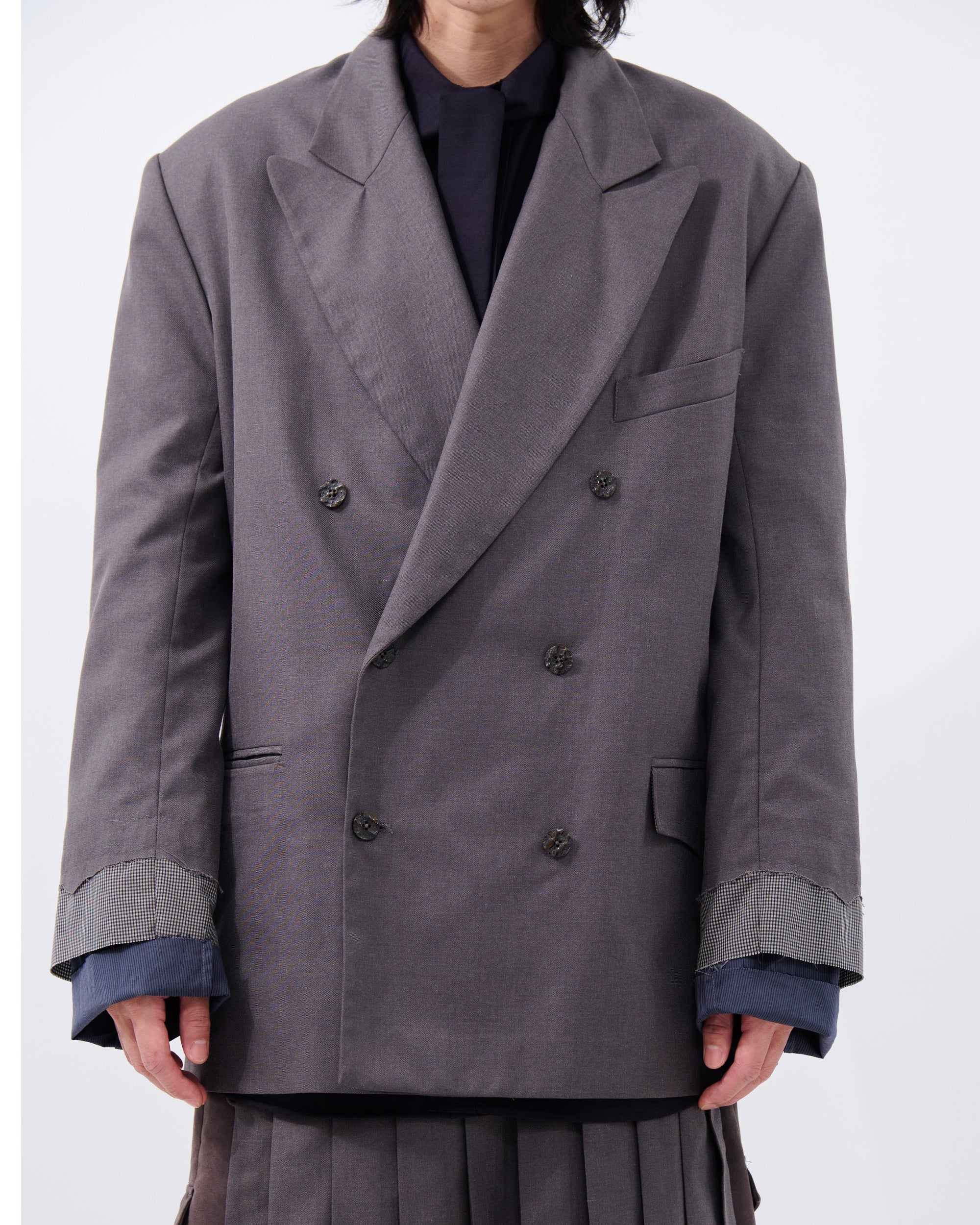 SWORD-COLLAR DISTRESSED BLAZER  | Dusty Purple