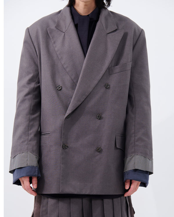 SWORD-COLLAR DISTRESSED BLAZER  | Dusty Purple