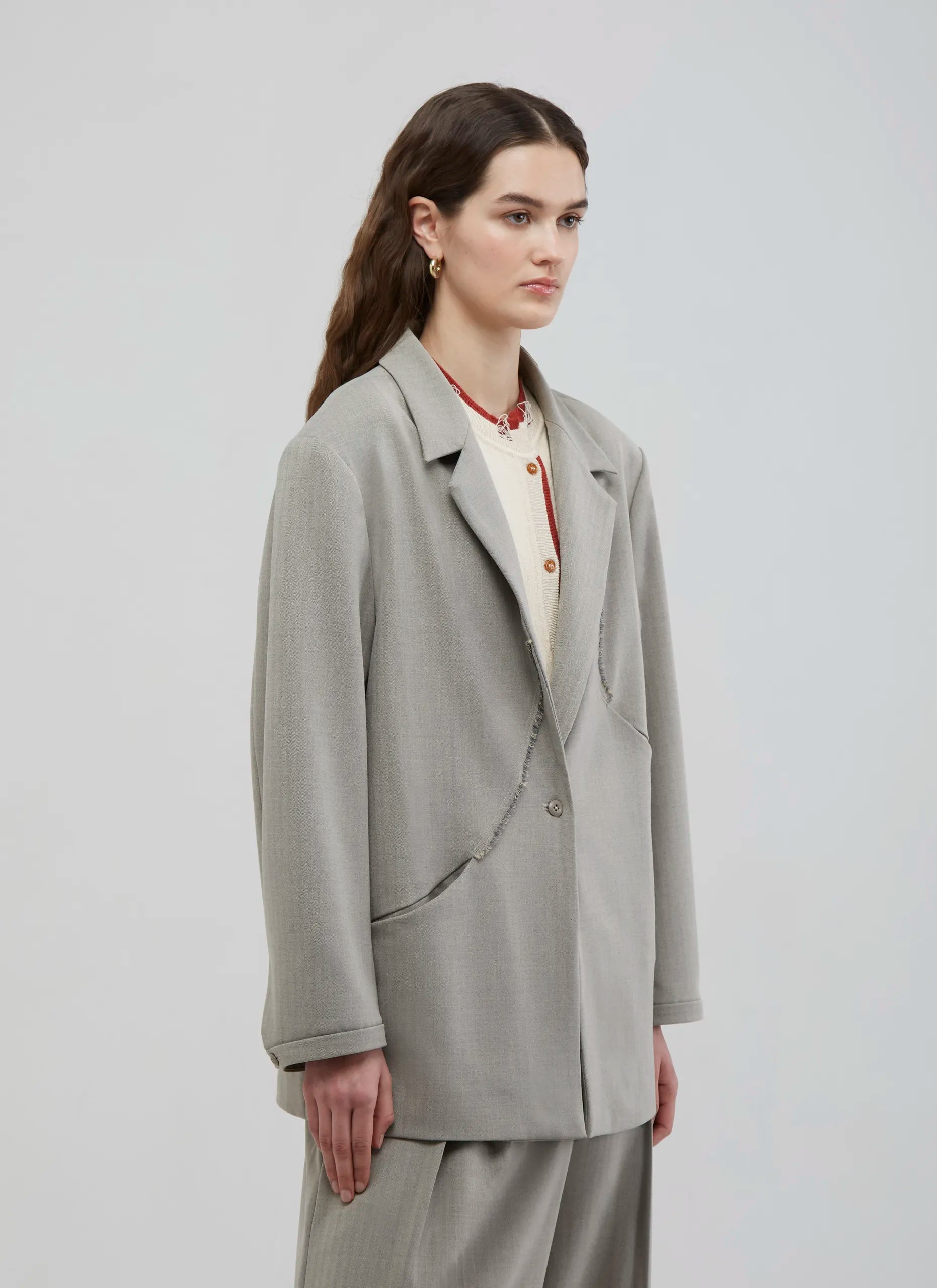 不規則鬚邊弧形西外