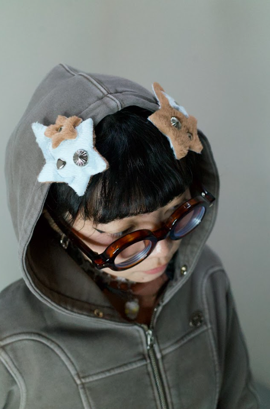 超大星星卯釘髮夾｜藍咖