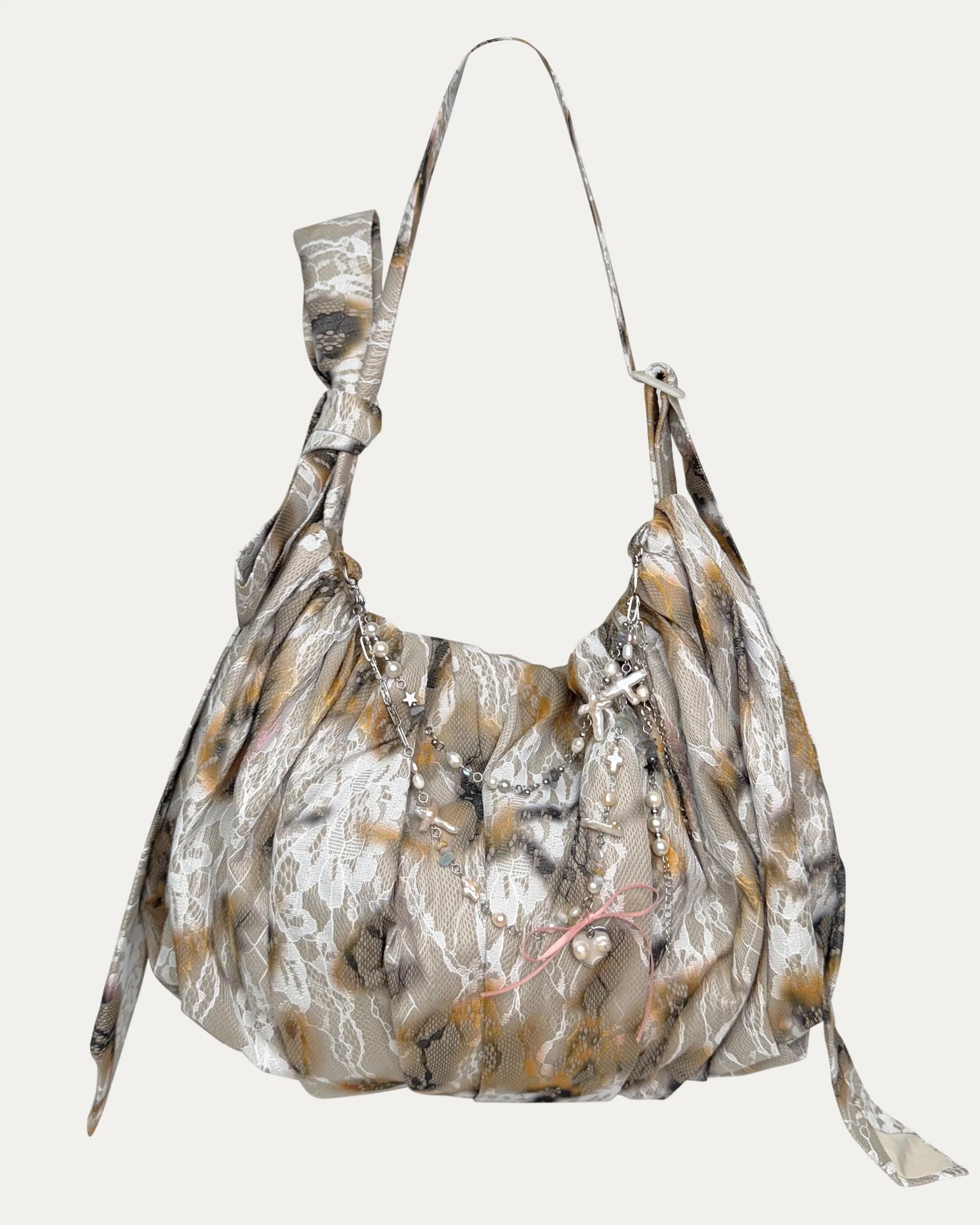 Necktie Lace Bag | White