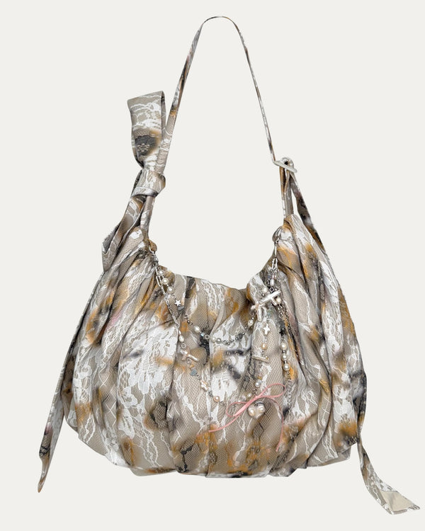 Necktie Lace Bag | White