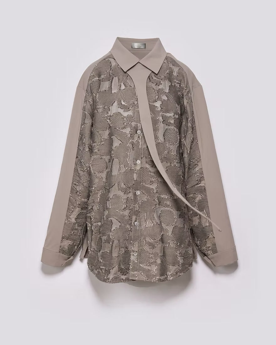 可拆式拼接領帶襯衫