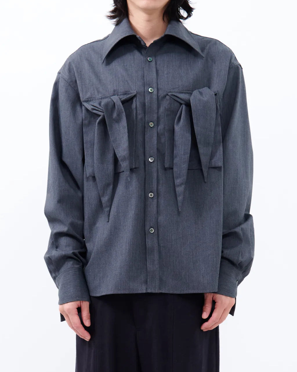 Wing Tie Pocket Shirt | Grey