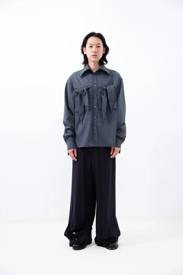 Wing Tie Pocket Shirt | Grey